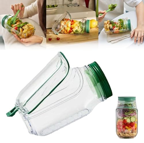 Canisto Salad Pod – Récipient à salade étanche avec étui intégré | Bol de préparation des repas pour légumes verts frais | Design boîte à bento | Gardez les ingrédients croustillants et séparés