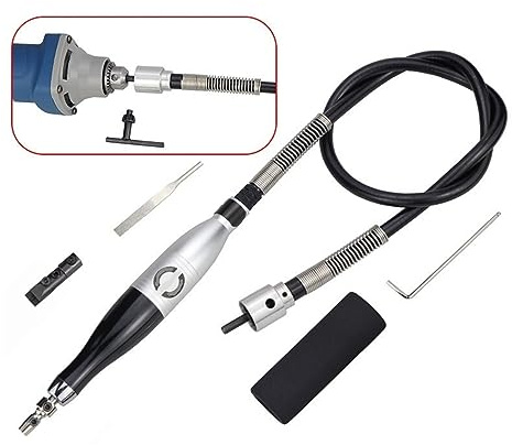 YQVEOT Pneumatische Feile, Elektrische Ultraschall-Schleifmaschine Die Grinde Reciprocating File Polierwerkzeuge Poliermaschine(08C with Tube)