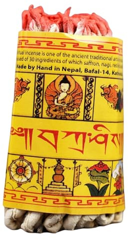 Fay Bless Handgefertigte Seil-Räucherstäbchen aus Nepal, 2 Bündel (Tashi)