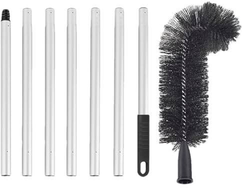 Retractable Gutter Cleaner, Extendable Brush Cleaner for Gutters, Curved Cleaning Tool for Leaves, Dirt and Branches in the