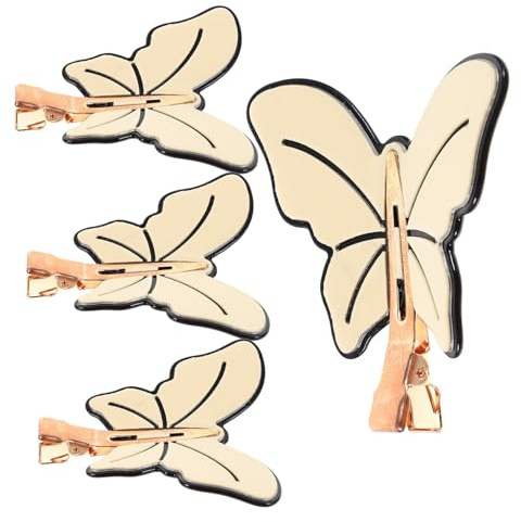 IWOWHERO 4 pièces Lot de Pinces Cheveux en Forme de Papillote Mignonnes pour Filles Petites Barrettes Durables Accessoires Coiffure Polyvalents pour Cheveux Fins Bouclés Tressés et Queue
