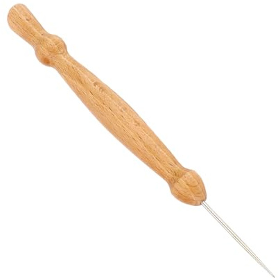 Wakects Quilting Punch Tool, Wear-Resistant Wooden Handle, Precision Tapered Tip, Sturdy Sewing Machine Punch Tool, Lightweight for Craft Projects