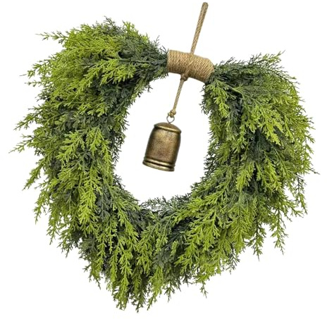 Guirnalda funcional con forma de corazón, decoración navideña, corona colgante de puerta para tiendas, hogares, escuelas, eventos, forma de corazón, colgador de puerta de Navidad