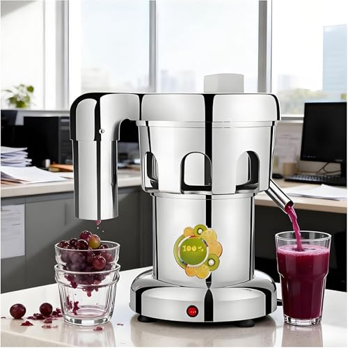 PioMue Extracteur de jus Professionnel 370 W, centrifugeuse en Acier Inoxydable, Robuste et silencieuse, pour Fruits et légumes.