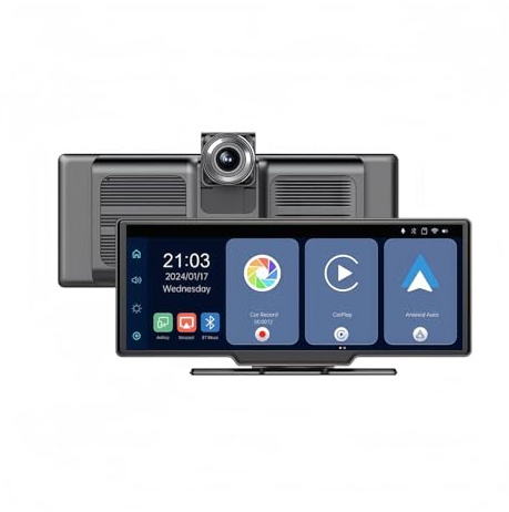 Tablette de Voiture Écran Tactile Android Auto Carplay 1080p pour caméra embarquée, écran partagé pour Voiture