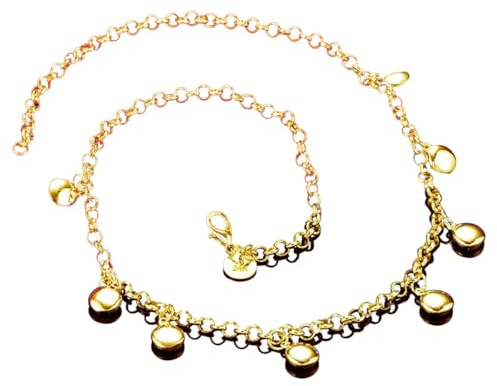 Collana a catena con fagioli tondi in oro 18 carati per gioielli da sposa da donna
