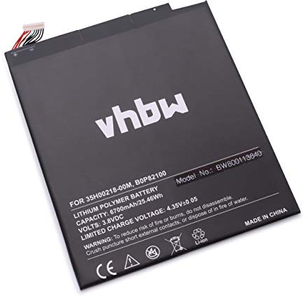 vhbw Li-Polymer battery 6700 mAh (3.8 V) for Tablet Netbook Pad Google Nexus 0P82100 9 9 TD-LTE, WiFi B0P82100, 35H00218.