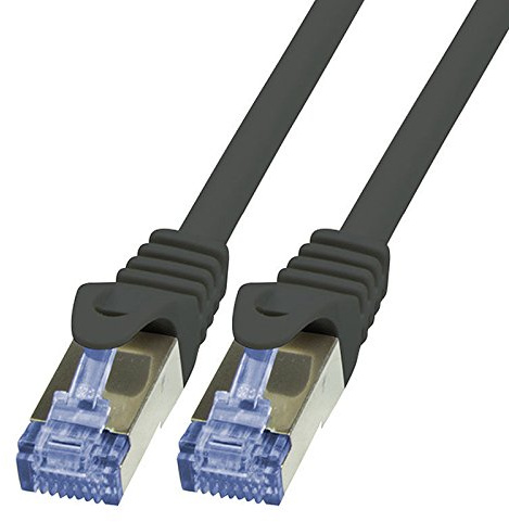 BIGtec LAN Kabel 30m Netzwerkkabel Ethernet Internet Patchkabel CAT.6a schwarz Gigabit SFTP doppelt geschirmt für Netzwerke Modem Router Switch 2 x RJ45 kompatibel zu CAT.5 CAT.6 CAT.7 Stecker