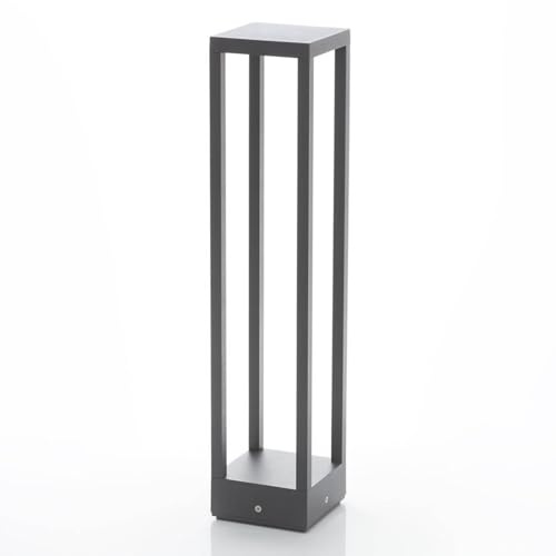Lucande LED LED-utomhuslampa 'Carlota' (modern) i Grå av aluminium/grå zink (1 lamor, glödlampor ingår) - Väglampa, pollare, vägbelysning, sockellampa