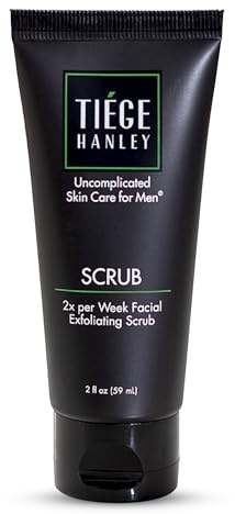 Tiege Hanley Peeling-Gesichtsreiniger für Männer, entfernt abgestorbene Hautzellen, erneuert & beruhigt, für trockene oder empfindliche Haut, unparfümiert, 57 g
