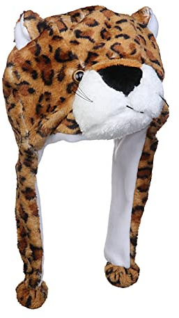 Xiang Ru Unisex Bonnet Drôle en Peluche Oreille Animaux Cosplay Chapeau Cache Cou Jouet Anniversaire Lion