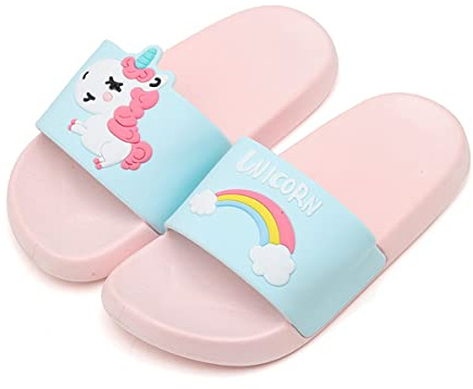 Lanivic Ciabatte da Doccia Unicorno Ragazze Scarpe da Spiaggia e Piscina Bambini Estive Pantofole da Bagno Non -Slip Leggero Ragazzi Sandali da Interno E da Esterno