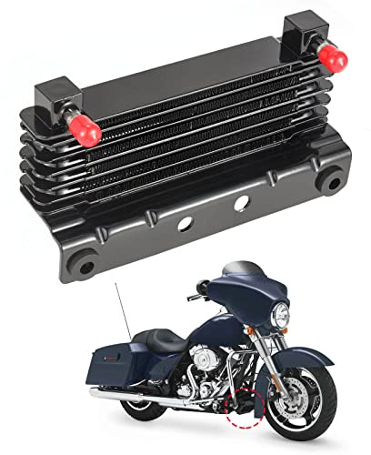 FIASRAC Oil Cooler Kit For Harley Touring Street Glide Road King 2009-2016 | Aluminum oil cooler with passive cooling design, bolt-on install, included hardware, helps manage engine heat in hot weather.