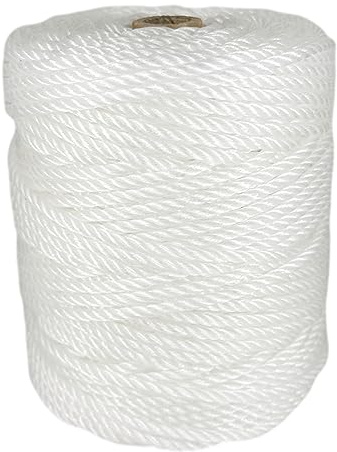 Plastikseil, 5MM * 100M, für Wäscheleinen, Jalousien, Markisen, Camping, nautische Anwendungen, Heimwerken. Weiß