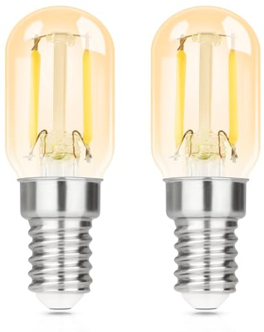 GBLY 2er pack E14 LED Kaltweiß Glühbirne T22 Vintage LED Lampen 2W Retro | Edison Sockel Birne 6000K Kaltweiss Leuchtmittel Energiesparlampe E14 Fassung Kühlschranklampe Light Bulb Nicht dimmbar