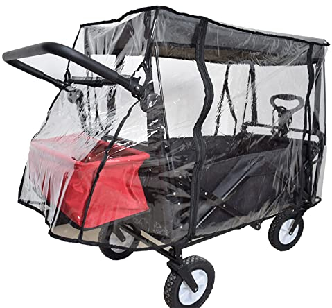 YANILL Regenschutz für Bollerwagen Kinder, Regenverdeck Regenabdeckung Transparent für Handwagen Faltbare Strand RegenschutzhüLle Verdeck für Bollerwagen Zubehör Wasserdicht