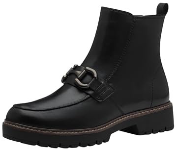 Tamaris Damen Stiefelette Leder bequem; BLACK LEATHER, EU 38