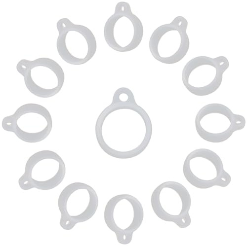GORGECRAFT 60 anneaux en Caoutchouc de Silicone Transparent Anti-Perte Support de Bande de 13mm Pendentif en Silicone Étuis Réglables Polyvalents Kit de Transport de Remplacement de Lanière de Collier