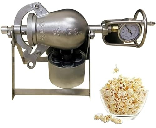304 Stainless Steel High Pressure Popcorn Machine - Retro Vintage Mini Popcorn Maker for Family Parties - Traditional Chinese Grain Amplifier Decoration