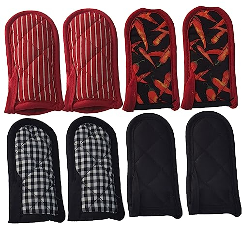 COLLBATH 8pcs Insulated Cooking Gloves Heat Resistant Worktop Protectors Handle Holder