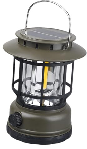 Perfeclan Solar Camping Laterne Zelt Lampe Outdoor Licht Lampe Kompakte USB LED Camping Lampe Camp Laterne für Wandern Survival Backpacking, Grün