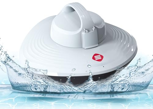 Grennix Pool Cleaner - Cordless Robotic Pool Vacuum for Above Ground & In-Ground Swimming Pool Automatic Water Cleaner with Top Handle, Robotic Underwater Cleaner with Filter（White3）
