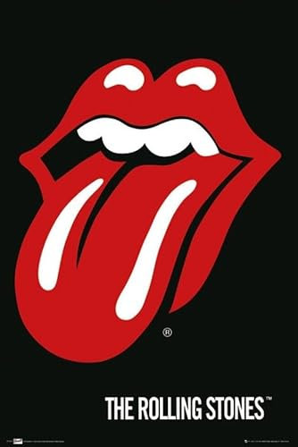 The Rolling Stones Maxi-Poster mit schwarzem Holzrahmen