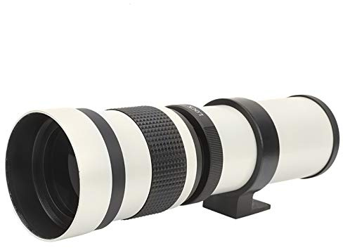 Digitalkameror och tillbehör 420800 mm F8.316 manuell fokusering zoom teleobjektiv teleskop för EFS monteringskamera Noir 36 x 11 x 11 cm objektiv och tillbehör (vit)