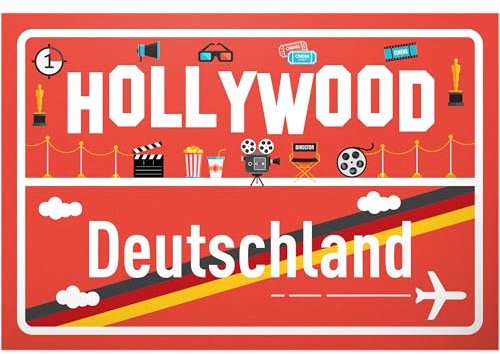 DankeDir! Hollywood Ortsschild - Kunststoff Schild 30 x 20 cm - Geschenk Idee Gutschein Reise Urlaub Reisegutschein Männer & Frauen Geldgeschenk Abschiedskarte Geschenkidee Deko Karte