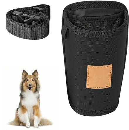 Leckerlibeutel für Hunde,Leckerlitasche für Hunde mit Magnetverschluss,Leckerli-Tasche für das Hundetraining,Agility-Trainingsgerät für Hunde mit Taillen-Schultergurt für Leckereien (Schwarz)