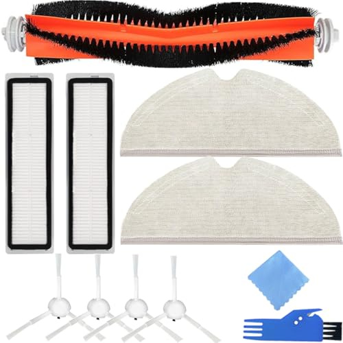EATBALE Replacement Parts for Dreame D9/L10 Pro/D9 Max/D9 Pro/L10 Robot Vacuum Cleaners, Accessories Kit 1 Main Roller Brush, 2 HEPA Filters, 4 Side Brushes, 2 Mop Cloths Pads (9 Pack)