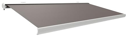 Canopée Store Banne Motorisé et Manuel Ombra 5x3.5m - LED Intégré - Blanc/Taupe - Double Commande - Aluminium - Protection UV 290g/m²