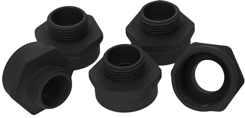 Kalitec 5x Erweiterung M20 auf M25 - Kunststoff Gewindeadapter Schwarz | Adapter fuer Kabelverschraubung aus Polyamid, Glasfaserverstaerkt, M20 Aussengewinde und M25 Innengewinde, 5er Set