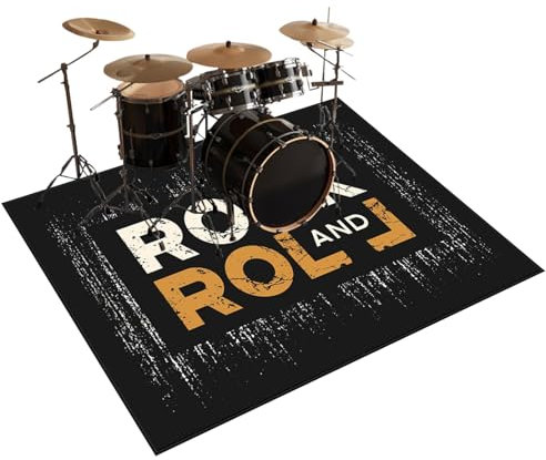 Qesjodfu Schlagzeugteppich Schallschutz Akustik Teppich Trommelteppich Professionelle Drum Teppich für E Drum Schlagzeug Elektronisch Snare Teppich Snare Drum Musikinstrumente Drum Matte 140 x 120 cm