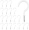 TAOBWN 20 Pack Carbon Steel Screw-In Hooks with White Vinyl Coating for Hanging Plants, Lights, Kitchen Utensils, Indoor and Outdoor Use