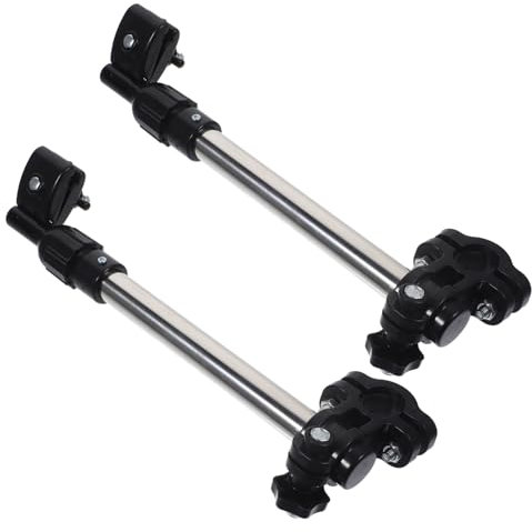 WHAMVOX 2pcs Sturdy Stainless Steel Umbrella Holder for Stroller Buggy Bike Stretchable Sun Protection