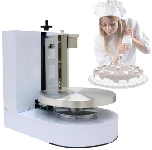 Épandeur de crème à gâteau, machine de décoration de revêtement lisse de crème à gâteau d'anniversaire de 4 à 12 pouces avec écran LCD, grattoir à crème à gâteau réglable électrique, spatule de déco