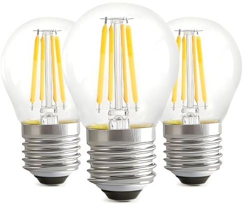 LiTlight Vintage Light Bulb 4W, 400LM E27 LED Filament Bulb | 40 Watt Equivalent, Retro Clear Glass Golfball G45 LED, Warm White 2700K, Not-dimmable
