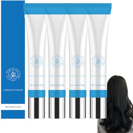 Fiala rinfrescante per il cuoio capelluto, siero per il cuoio capelluto, migliora la lucentezza e la forza, trattamento roll-on per capelli secchi e danneggiati, più spessi e sani (4 pezzi)