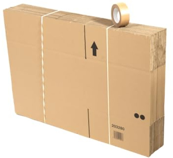 Lot de 20 cartons de déménagement 60x40x30cm avec adhésif kraft 50m offert