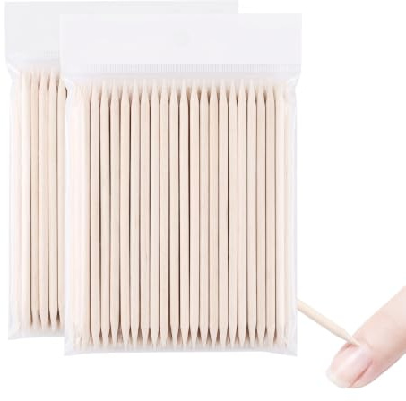 200 Piezas Palitos de Naranjo Manicura, 11.4cm Palitos de Madera para Cutículas Profesional, Empujador de Cutículas y Limpiador de Uñas para Manicura y Pedicura, Accesorios de Nail Art