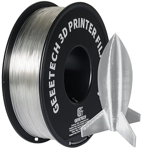 GEEETECH Filament PLA 1.75mm for 3D Drucker 1kg Spool, Transparent