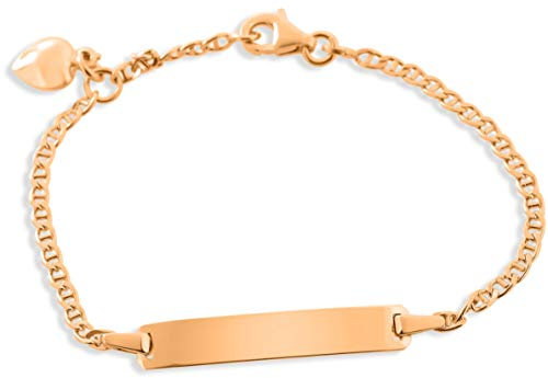 Taufarmband rose gold Gravur Taufe Mädchen ID Armband Herz Babyarmband Taufgeschenk Taufschmuck Gravur Armband mit Namen Baby Schildarmband Wunschgravur