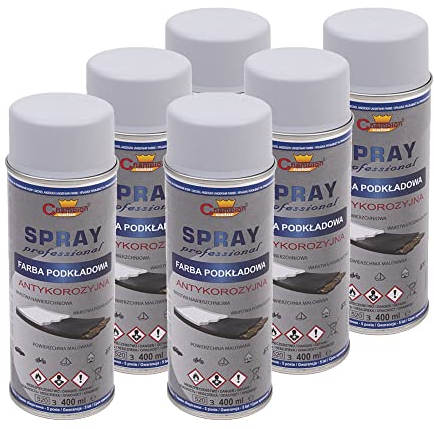 VE-Professional 6 x 400ml Haftgrund Primer Spray grau matt Spraydose Grundierung Rostschutz