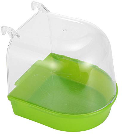 YITON Vogelbäder Vogelbad Box Badewanne Vogelreinigungswerkzeug Käfig Zubehör Papageienbad Transparent Kunststoff Hängende Badewanne Dusche 10St Grün