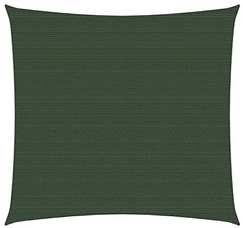 vidaXL Square Sunshade Sail - 4x4 m Dark Green HDPE Canopy, UV-Blocking, Mould Resistant with Stainless Steel Fasteners for Outdoor, Patio, Terrace