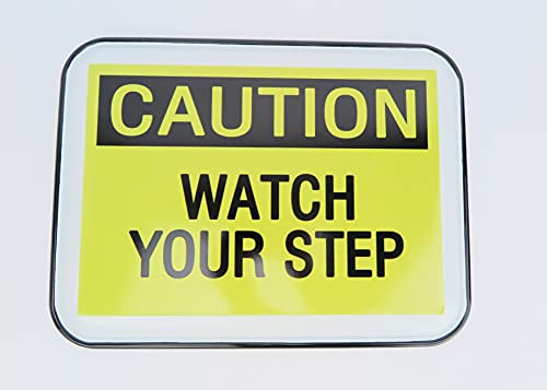 XL Blechschild 40x30 CAUTION WATCH YOUR STEP Gefahrenschild Vorsicht Stufe englisch Hinweisschild Stolpergefahr