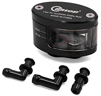 Ruilogod Black CNC Freno Freno Clutch Master Fluid Embalse Taza de aceite para la motocicleta