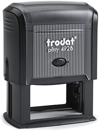 Trodat Printy 4928 - Gehäusefarbe Schwarz - mit Wunschtext personalisierbarer Firmenstempel, Adressstempel oder Textstempel - 8 Zeilen - 60x33mm