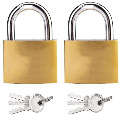 2 Pcs Solid Padlocks Heavy Brass Padlocks Security Small Lock for Luggage Lockers Toolboxes Cupboards